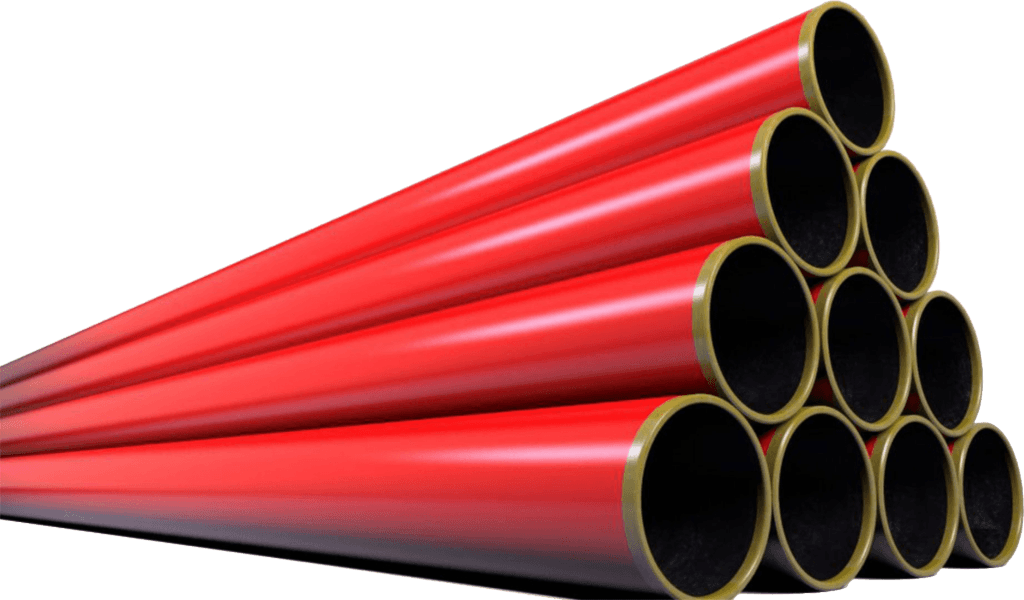 Red pipe LPE coated