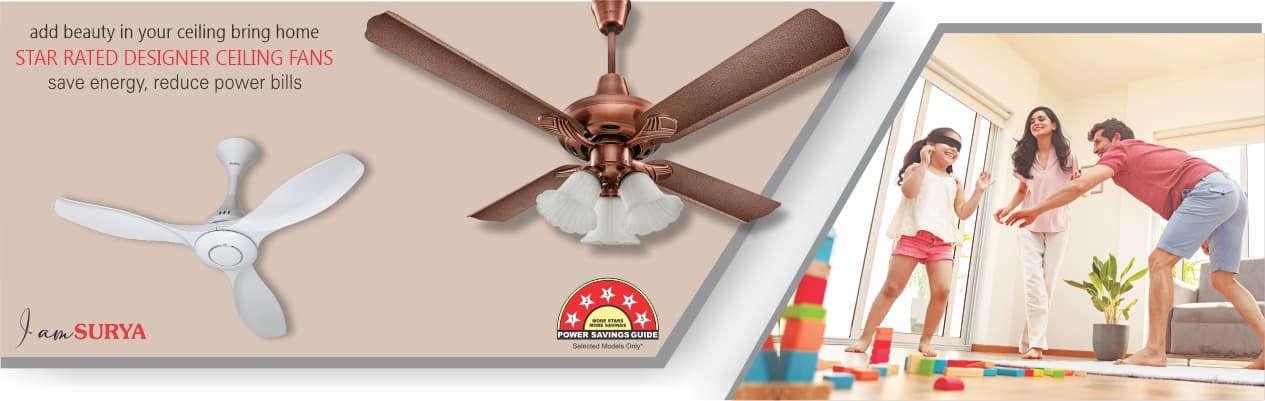 Surya Premium Ceiling Fans with elegant blades